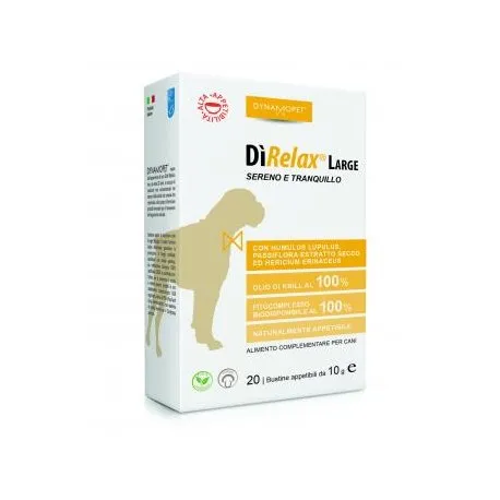 Dynamopet Direlax large 20 bustine 10 g integratore calmante per cani -  Para-Farmacia Bosciaclub