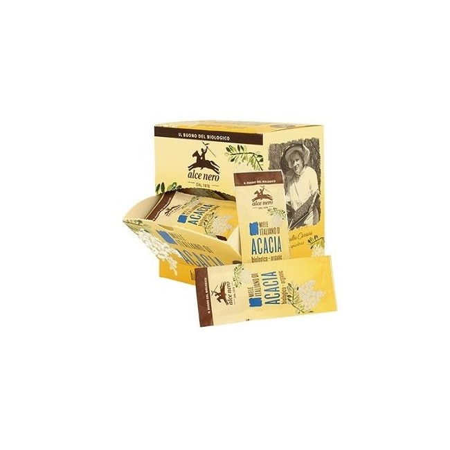 Alce nero Miele acacia bio organico 32 bustine Alce nero Miele acacia bio organico 32 bustine
