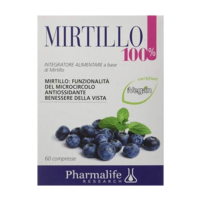 Pharmalife mirtillo 100% 60 compresse Pharmalife mirtillo 100% 60 compresse