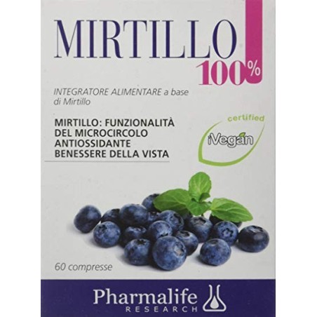 Pharmalife mirtillo 100% 60 compresse Pharmalife mirtillo 100% 60 compresse