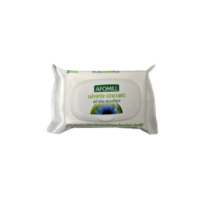 Afomill salviettine struccanti con olio micellare 20 pezzi