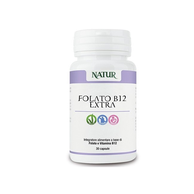 Natur Folato b12 extra integratore alimentare 30 capsule Natur Folato b12 extra integratore alimentare 30 capsule
