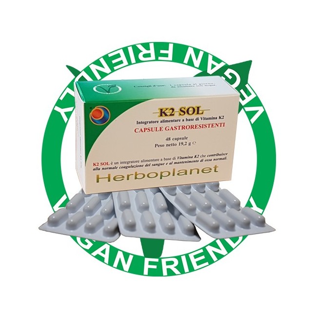 Herboplanet K2 sol 48 capsule integratore alimentare Herboplanet K2 sol 48 capsule integratore alimentare