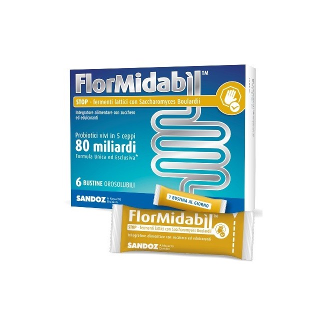 Flormidabil stop 6 bustine integratore di fermenti lattici con stevia