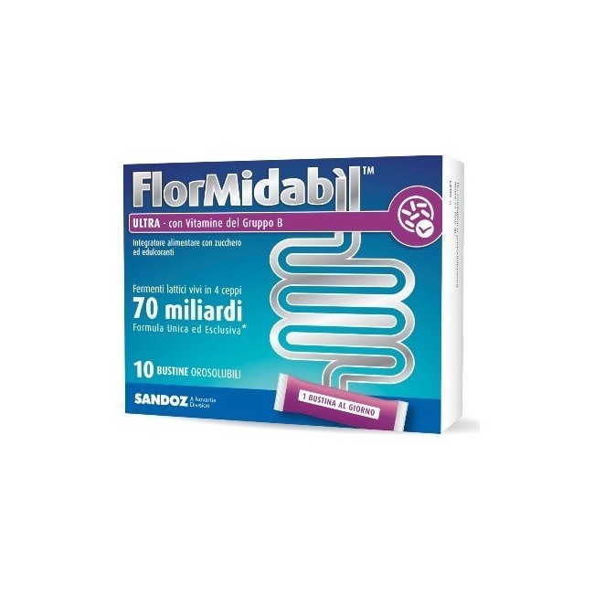 Flormidabil ultra integratore di probiotici 10 bustine con stevia