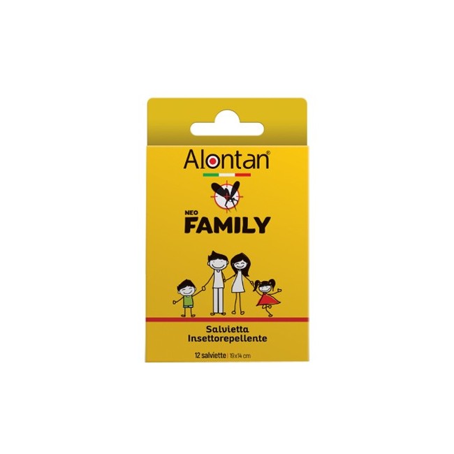 Alontan neo family salviette 12 pezzi con icaridina al 10% Alontan neo family salviette 12 pezzi con icaridina al 10%