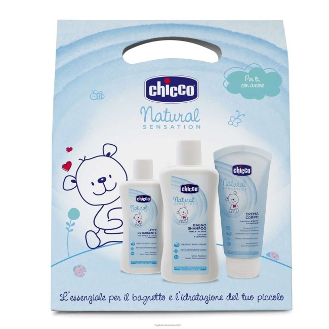 Chicco cosmesi natural sensitive trial set per il bagnetto del bambino Chicco cosmesi natural sensitive trial set per il bagnetto del bambino