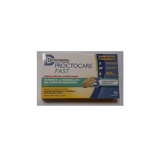 Dermovitamina Proctocare Fast 30 Capsule integratore per le emorroidi Dermovitamina Proctocare Fast 30 Capsule integratore per le emorroidi