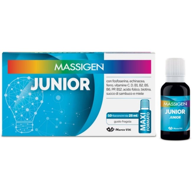 Massigen Junior 10 Flaconcini integratore alimentare Da 10 Ml Massigen Junior 10 Flaconcini integratore alimentare Da 10 Ml