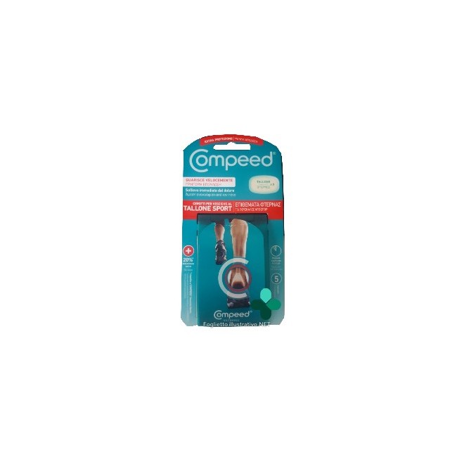Compeed cerotti idrocolloidali per vesciche al tallone sport 5 pezzi Compeed cerotti idrocolloidali per vesciche al tallone sport 5 pezzi