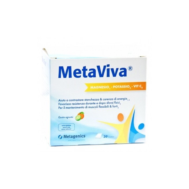 Metaviva magnesio potassio vitamina c integratore 20 bustine Metaviva magnesio potassio vitamina c integratore 20 bustine
