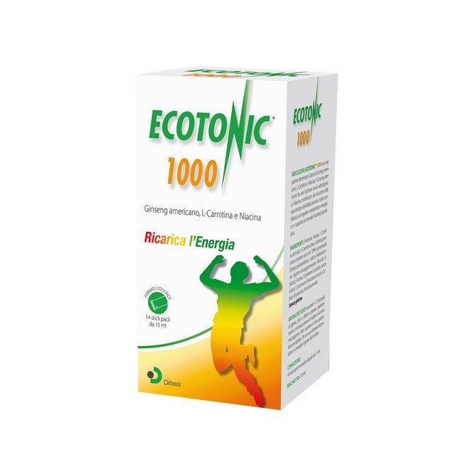 Difass International Ecotonic 1000 14 stick pack integratore 15 ml Difass International Ecotonic 1000 14 stick pack integratore 15 ml