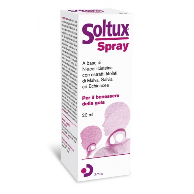 Difass International Soltux spray lenitivo del mal di gola 20 ml Difass International Soltux spray lenitivo del mal di gola 20 ml