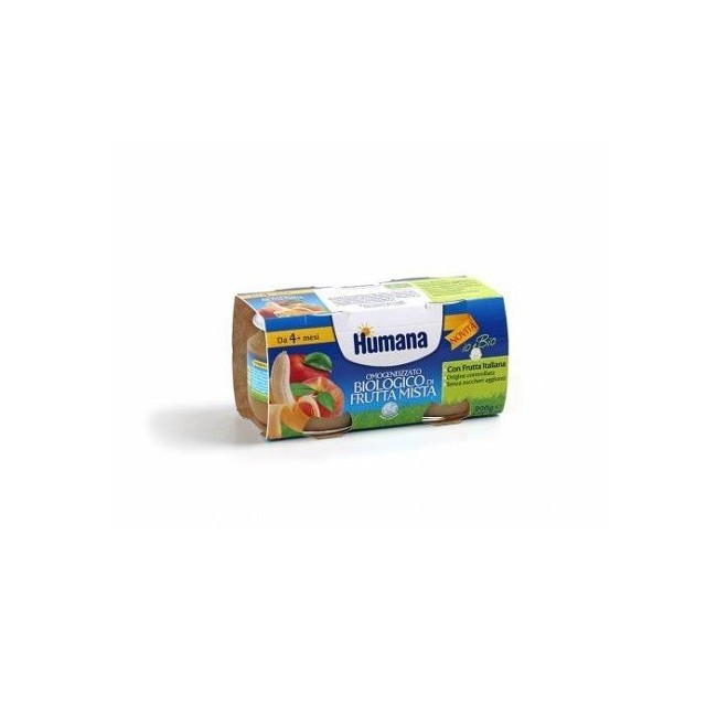 Humana omogeneizzato frutta mista bio 2 vasetti 100 g Humana omogeneizzato frutta mista bio 2 vasetti 100 g