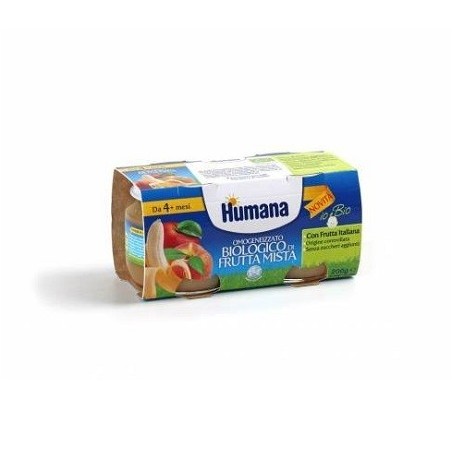 Humana omogeneizzato frutta mista bio 2 vasetti 100 g Humana omogeneizzato frutta mista bio 2 vasetti 100 g