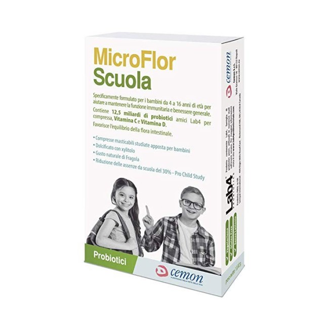 Cemon Microflor scuola integratore 30 capsule masticabili Cemon Microflor scuola integratore 30 capsule masticabili