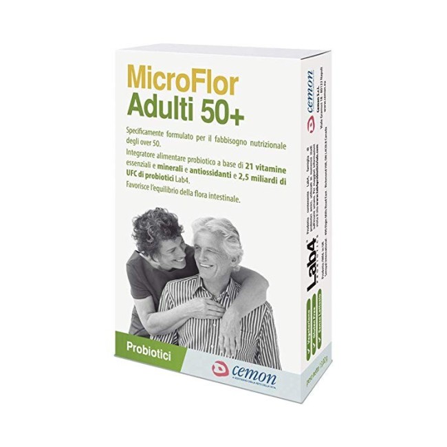 Cemon Microflor adulti 50+ integratore di probiotici 30 capsule Cemon Microflor adulti 50+ integratore di probiotici 30 capsule