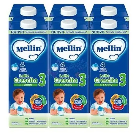 Mellin 3 latte crescita 1 litro per bambini da 1 anno 6 pezzi -  Para-Farmacia Bosciaclub