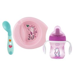 Chicco set pappa 6m+ rosa con cucchiaio rosa