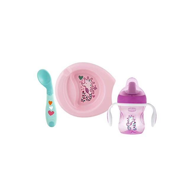 Chicco set pappa 6m+ rosa con cucchiaio rosa Chicco set pappa 6m+ rosa con cucchiaio rosa