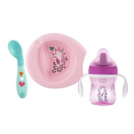 Chicco set pappa 6m+ rosa con cucchiaio rosa Chicco set pappa 6m+ rosa con cucchiaio rosa