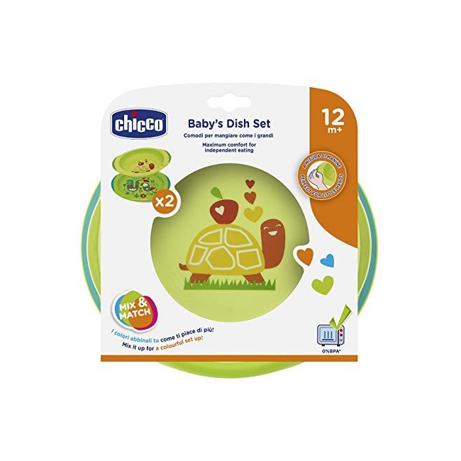 Chicco piatto fondo e piano 12m+ verde base antiscivolo