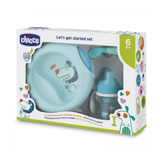 Chicco set pappa per bambini da 6 mesi+ azzurro Chicco set pappa per bambini da 6 mesi+ azzurro