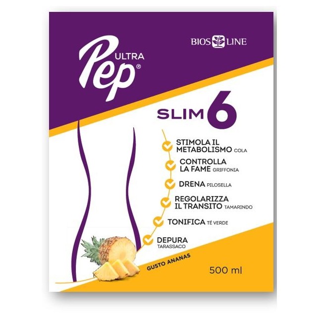 Ultra pep slim 6 ananas 500 ml drenante con edulcorante Ultra pep slim 6 ananas 500 ml drenante con edulcorante