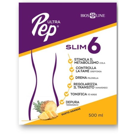 Ultra pep slim 6 ananas 500 ml drenante con edulcorante Ultra pep slim 6 ananas 500 ml drenante con edulcorante