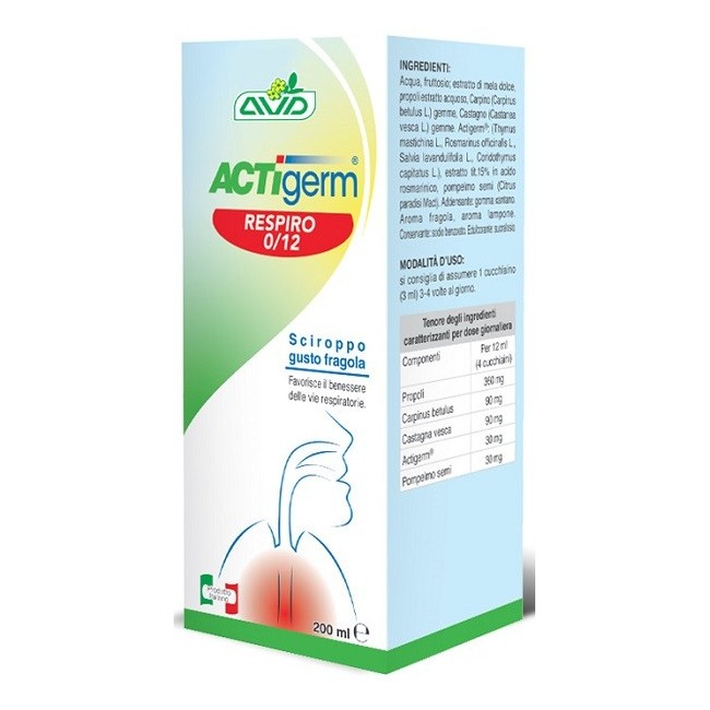 Actigerm respiro 0-12 sciroppo per le vie respiratorie 200 ml Actigerm respiro 0-12 sciroppo per le vie respiratorie 200 ml