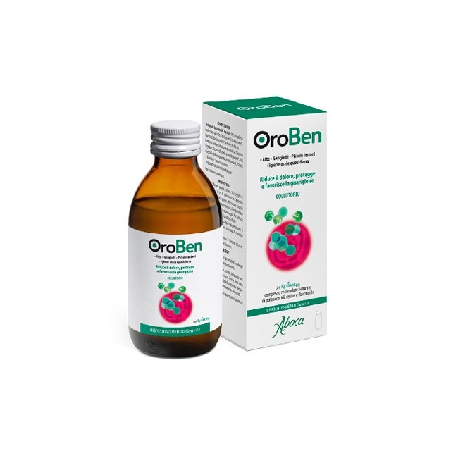 Aboca Oroben collutorio per il trattamento di stomatiti 150 ml Aboca Oroben collutorio per il trattamento di stomatiti 150 ml