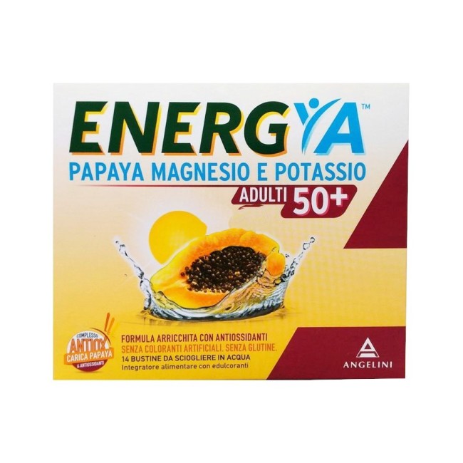Angelini Energya papaya magnesio potassio 50+ 14 bustine Angelini Energya papaya magnesio potassio 50+ 14 bustine