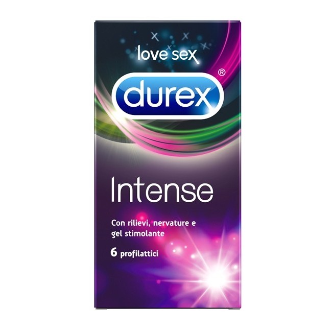 Durex intense orgasmic condom preservativi con venature 6 pezzi