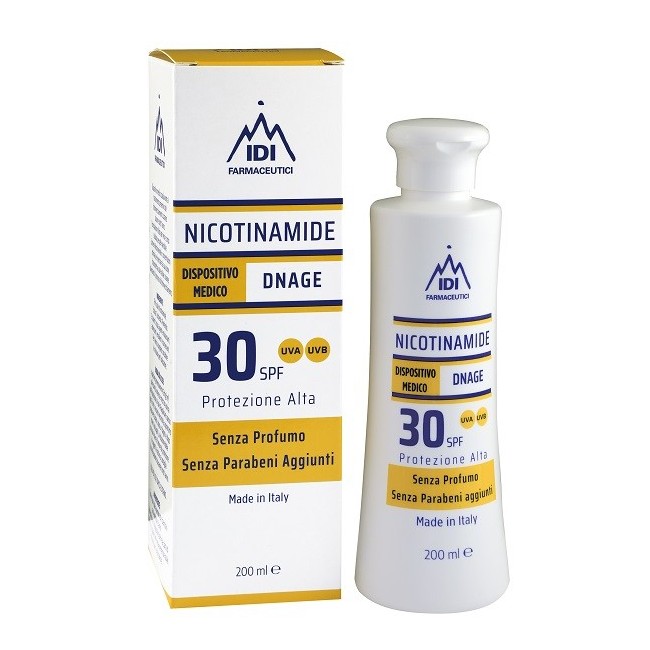 Welcome farma Nicotinamide dnage 30spf protezione alta 200 ml Welcome farma Nicotinamide dnage 30spf protezione alta 200 ml