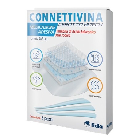 Connettivina hitech Cerotto con acido ialuronico 6 x 7 cm 5 pezzi