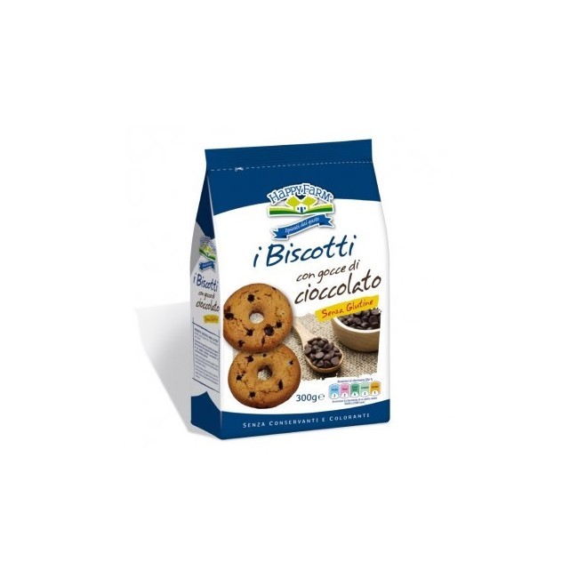 Happy farm Biscotti gocce cioccolato senza glutine 200 gr