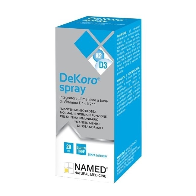 Named Dekoro spray integratore di vitamina K2 e D 20 ml Named Dekoro spray integratore di vitamina K2 e D 20 ml