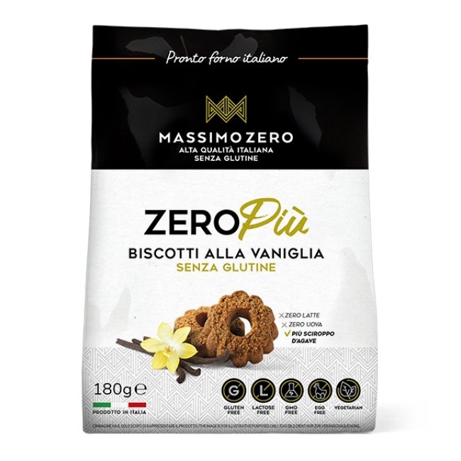 Massimo zero zero piu' biscotti alla vaniglia senza glutine 180 g Massimo zero zero piu' biscotti alla vaniglia senza glutine 180 g
