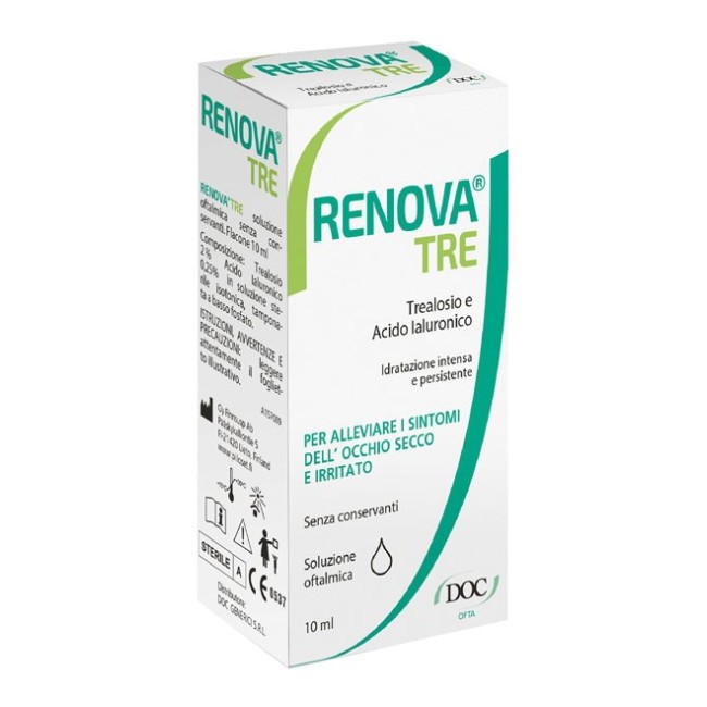Renova tre collirio a base di trealosio e acido ialuronico 10 ml Renova tre collirio a base di trealosio e acido ialuronico 10 ml