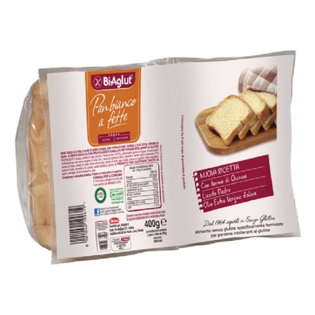 Biaglut pane soffice fette 2 x 200 g alimento senza glutine Biaglut pane soffice fette 2 x 200 g alimento senza glutine