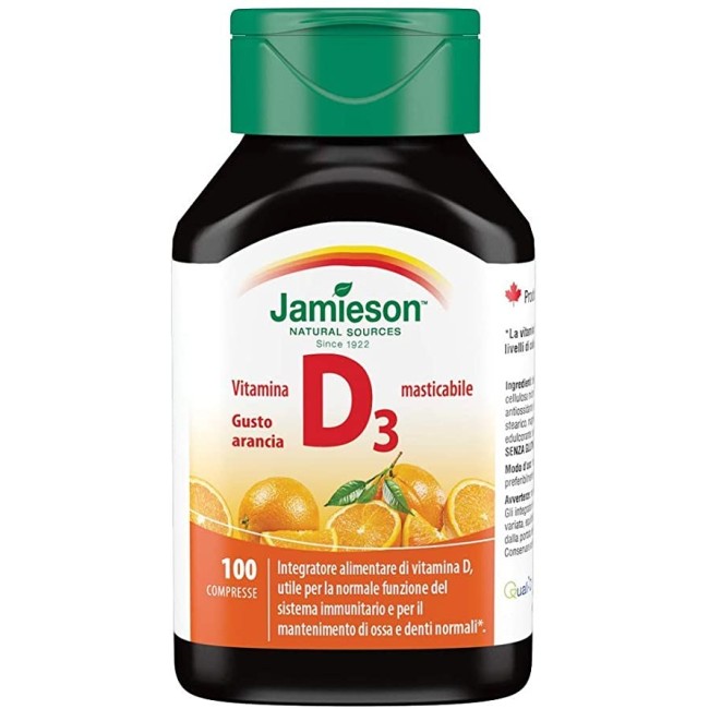 Jamieson vitamina d masticabile arancia 100 compresse