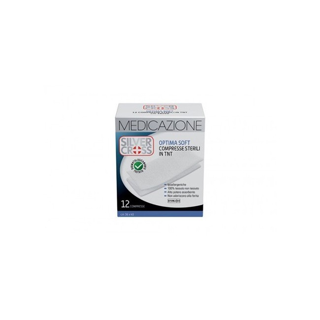 Silver cross garza optima soft sterile tnt 36x40cm 12 pezzi Silver cross garza optima soft sterile tnt 36x40cm 12 pezzi