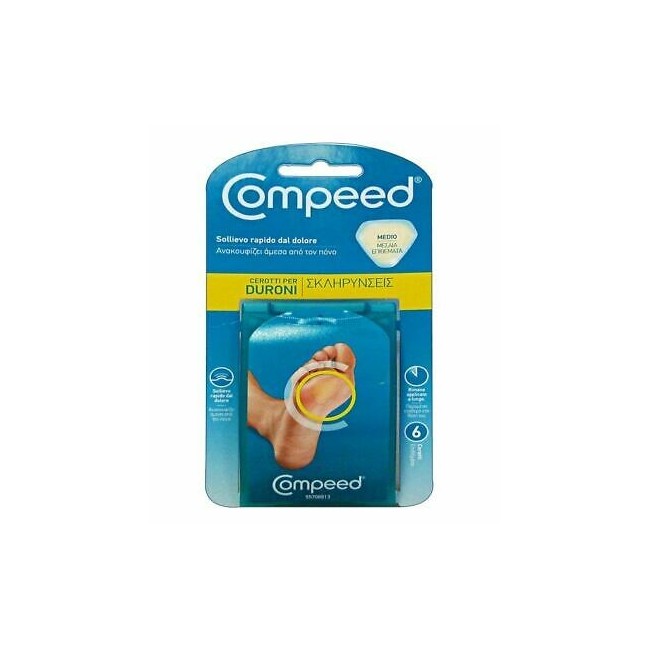 Compeed duroni cerotto medio idrocolloide 6 pezzi Compeed duroni cerotto medio idrocolloide 6 pezzi
