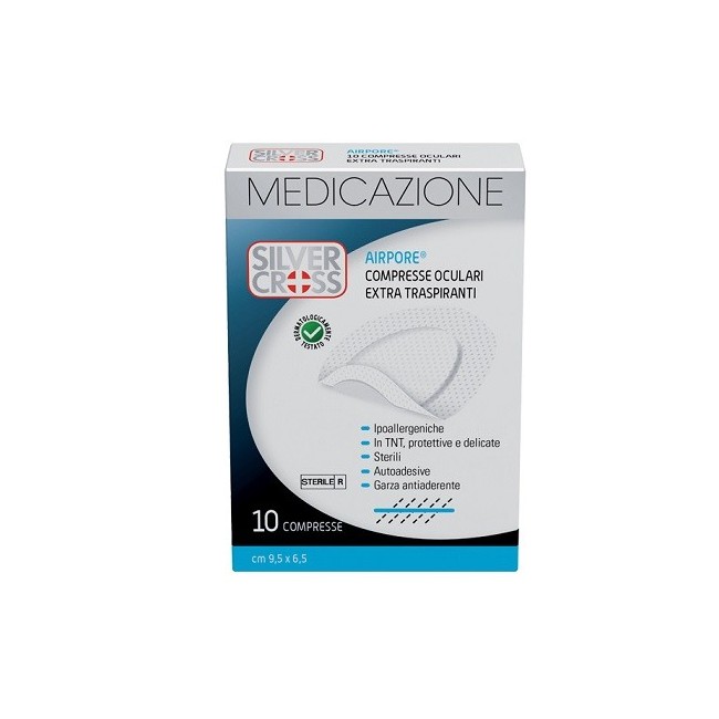Silvercross airpore medicazione oculare 10 pezzi Silvercross airpore medicazione oculare 10 pezzi