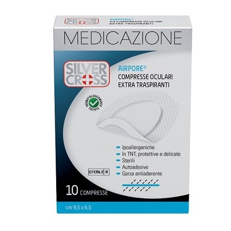Silvercross airpore medicazione oculare 10 pezzi Silvercross airpore medicazione oculare 10 pezzi