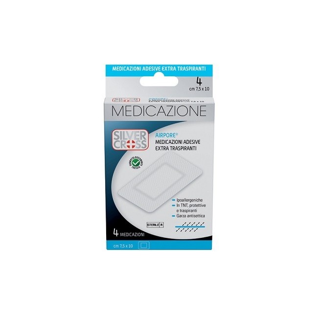 Silvercross airpore medicazione adesiva 7,5x10cm 4 pezzi Silvercross airpore medicazione adesiva 7,5x10cm 4 pezzi
