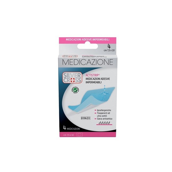 Silvercross actistrip medicazione adesiva 7,5x10cm 4 pezzi Silvercross actistrip medicazione adesiva 7,5x10cm 4 pezzi