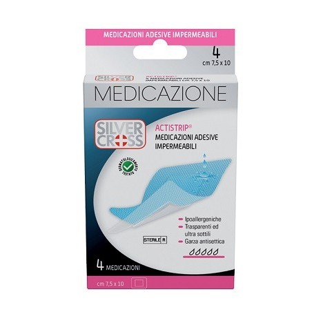 Silvercross actistrip medicazione adesiva 7,5x10cm 4 pezzi Silvercross actistrip medicazione adesiva 7,5x10cm 4 pezzi