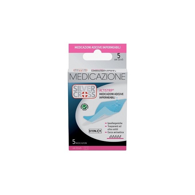 Silvercross actistrip medicazione adesiva 7,5x5cm 5 pezzi Silvercross actistrip medicazione adesiva 7,5x5cm 5 pezzi