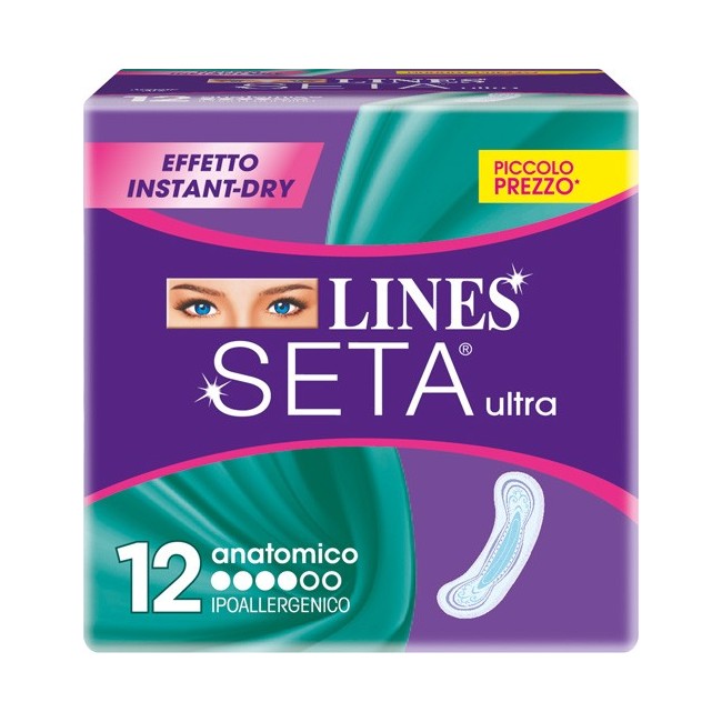 Lines seta ultra assorbenti anatomici 12 pezzi Lines seta ultra assorbenti anatomici 12 pezzi